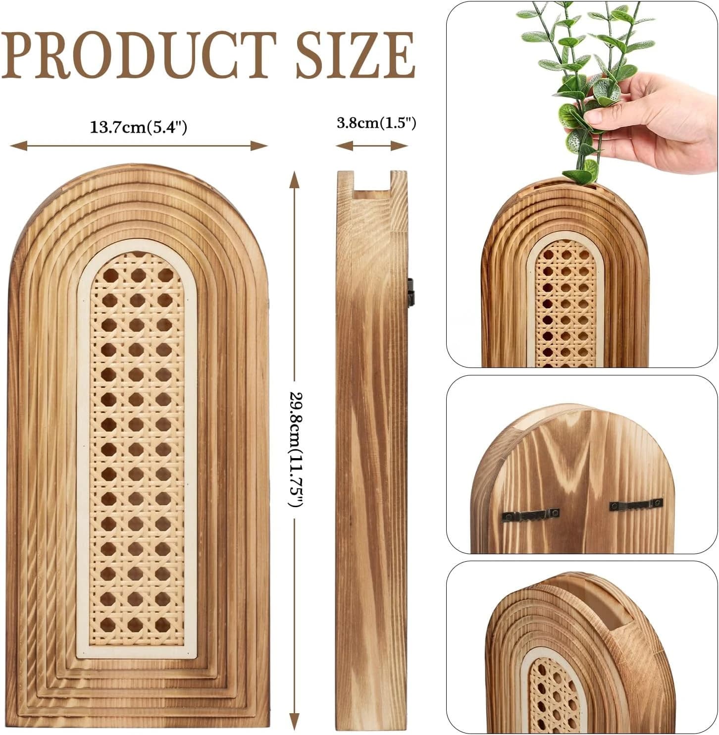 Jarrones de Pared en Madera, Set de 2
